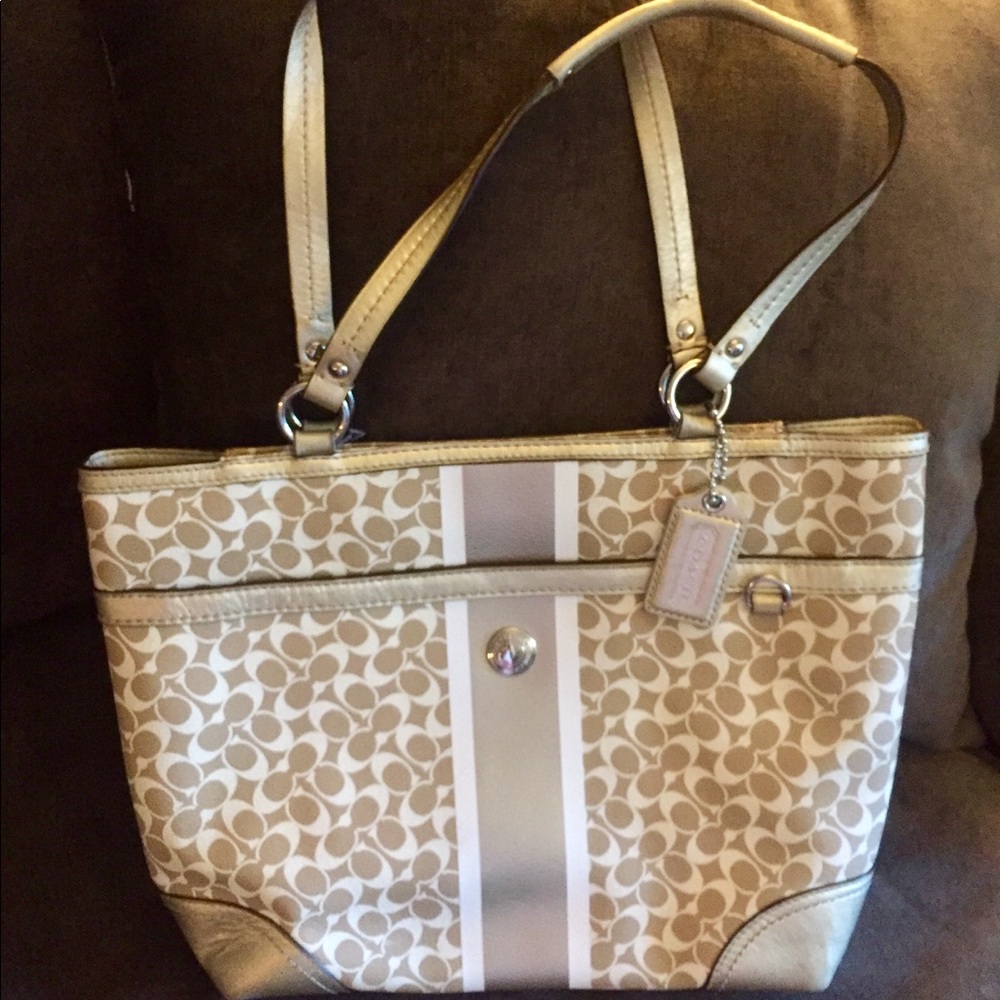 Coach Signature Zip-Top Tote